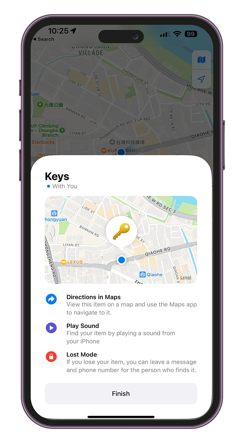 Apple Find My App-成功加入物品定位