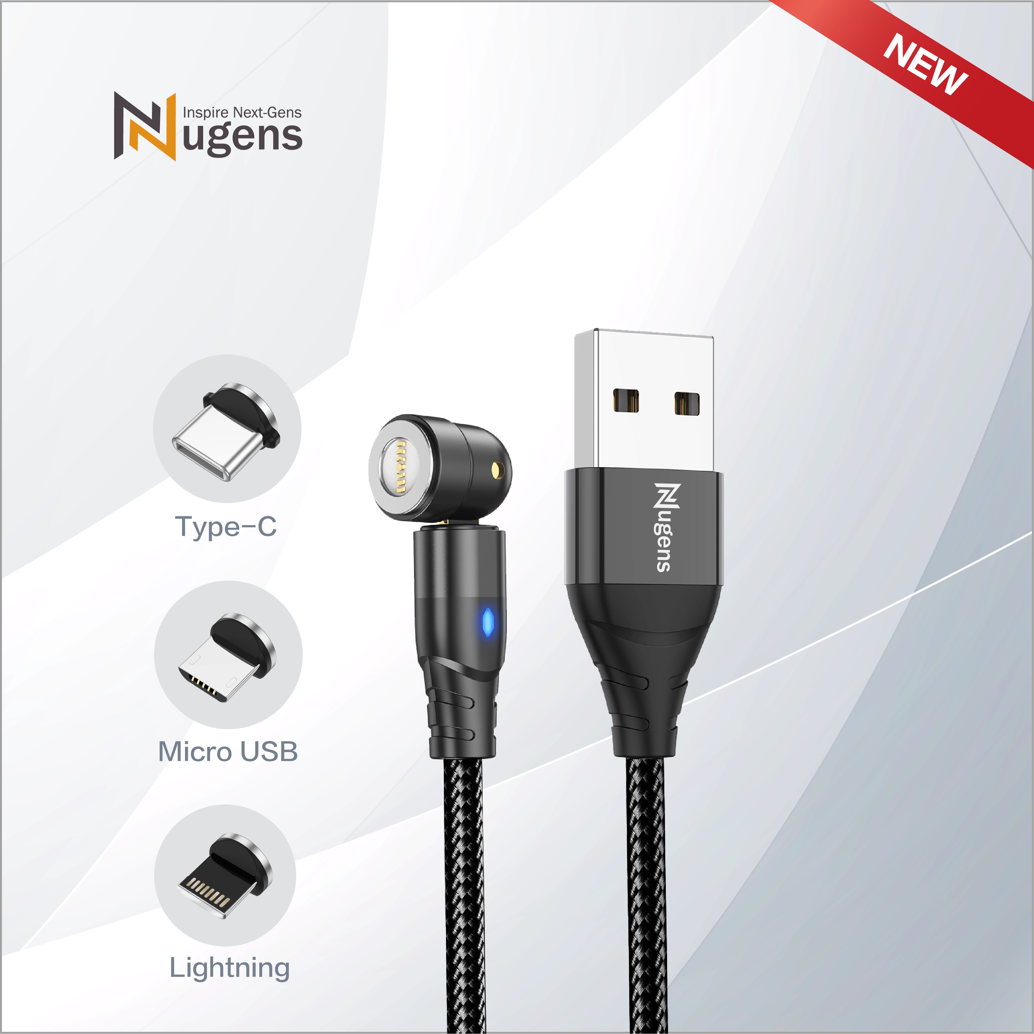 Rotation Magnetic Charging Cable