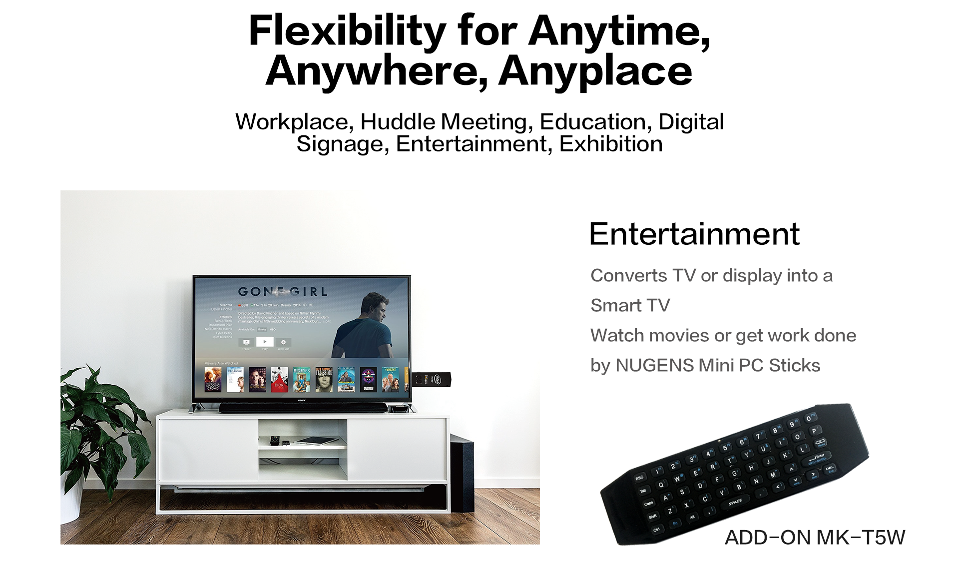 Converts TV or display into a Smart TV Watch movies or get work done by NUGENS Mini PC Sticks